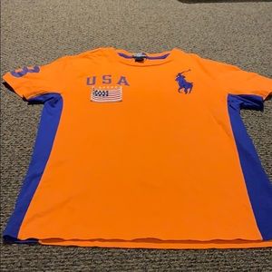Boys polo Ralph Lauren USA orange & blue Large